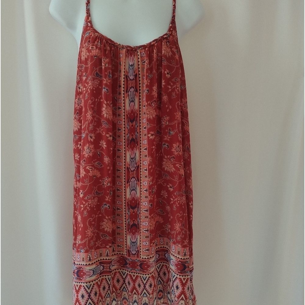 Hollister boho slip dress lined Aztec design lined M
